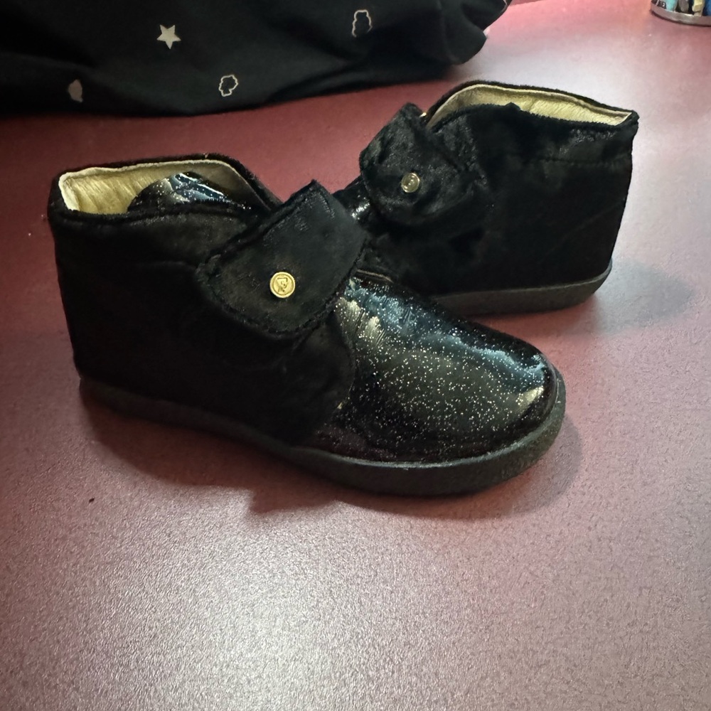 Black Glitter Kids Shoes